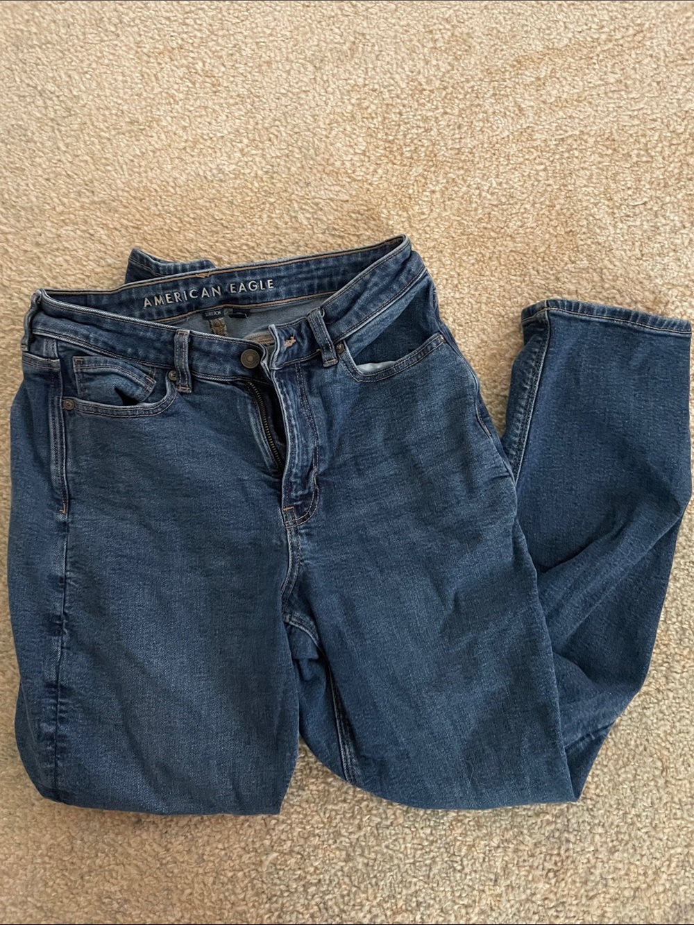 American Eagle Outfitters Women's Dark Indigo Straight Leg Jeans